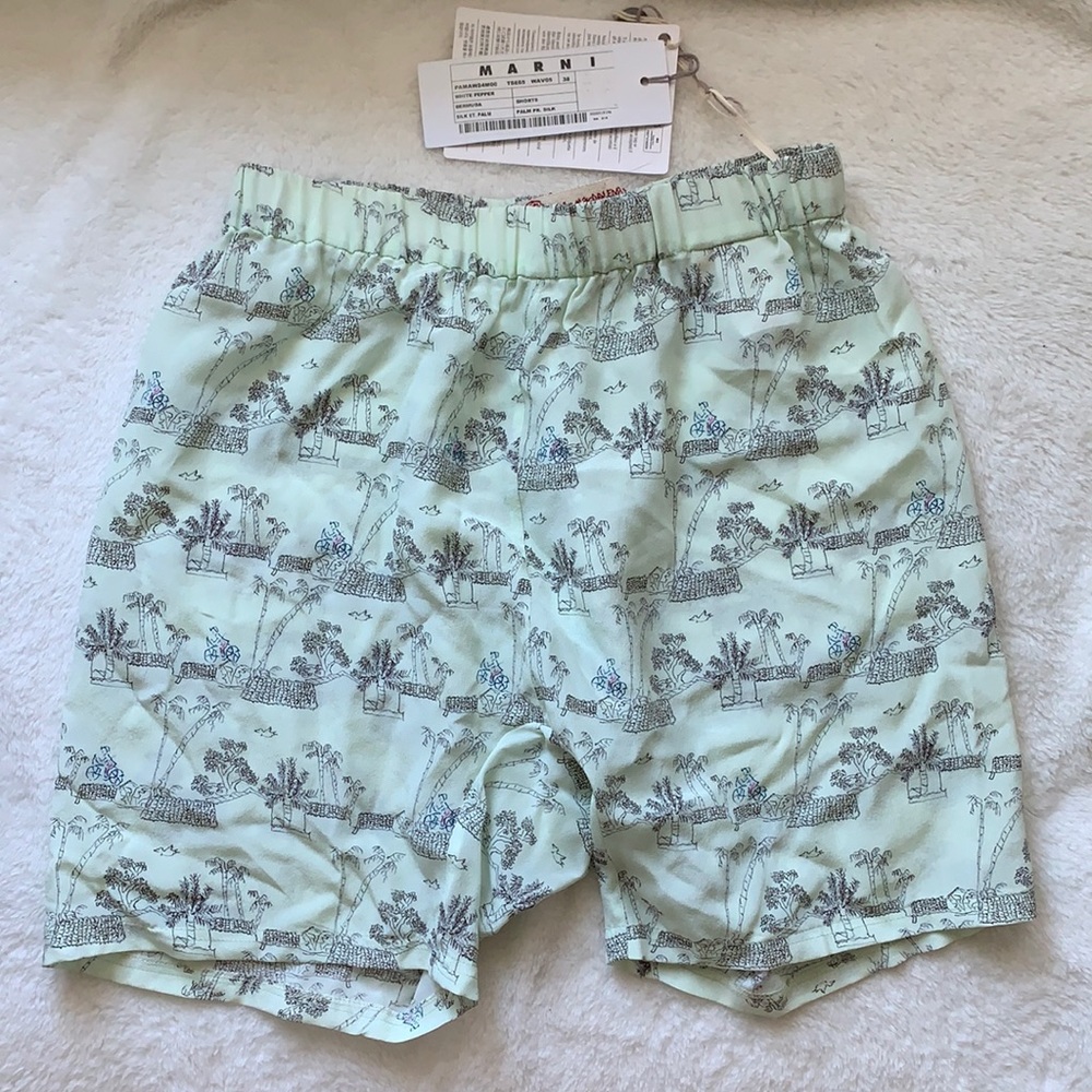 Marni Printed Silk Shorts XS